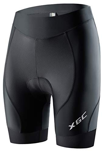 XGC Women's Quick Dry Cycling Shorts/Bike Shorts and Cycling Underwear with High-Density High-Elasticity and Highly Breathable 4D Sponge Padded (Black_Black, XL)