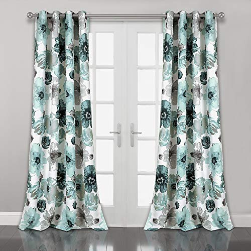 Lush Decor Leah Room Darkening Window Curtain Panels Blue 52X108 Set