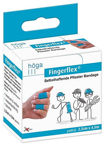 Fingerflex petrol självhäftande plåster bandage 2,5 x 4,5 cm, elastisk, rivbar, vattentät, latexfri