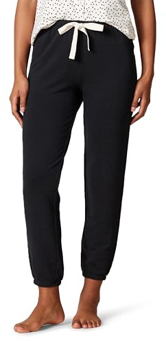 Amazon Essentials Pantalón deportivo de pijama para mujer, rizo ligero, talla grande, negro, XXL