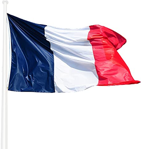 Klikil Drapeau France Polyester Nautique - Drapeau Francais Version premium 2024 en 170g chaque Bleu Blanc Rouge Couleurs resistant exterieur - France Flag 150 x 90 cm