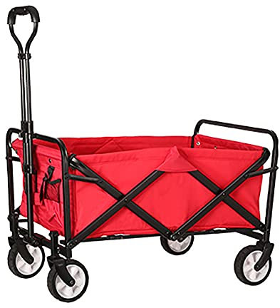 Carro da Campeggio Trolley Collassabile Spiaggia Robusto 70 kg Utilità Giardino Cortile Telaio in Acciaio Rimovibile Cintura di Sicurezza Carrello della Spesa 4 Grandi Ruote in Gomma 5 Grande 65L