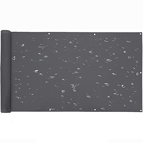 QIAOH Brise Vue pour Balcon 50cm x 200cm, Brise-Vue Gris, Brise Vue Jardin, Et Doté D'anneaux Métalliques Antirouille, Pare Vue Balcon Feuillage, avec Attaches De Câble Et Cordons