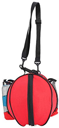Mochila Fútbol Bolsa de pelota de fútbol con Zapatillero Con Bolsa Para Botella De Agua Sola Correa Para El Hombro (rojo)