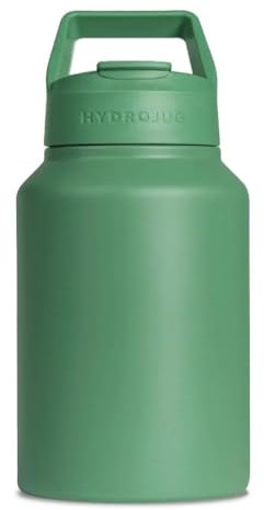 HydroJug Stainless Steel Half-Gallon Water Bottle 64oz - Keeps Temp For 24 Hours - Refillable, Reusable Jug With Carry Handle - Leakproof Guarantee - Great For On-The-Go Hydration - BPA Free