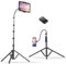 Weilisi Heavy Duty Tablet Tripod Stand 82” Tall, Floor Stand with Remote and Adjustable Gooseneck for Watching/Stream/Recording, Tripod for iPad Pro 12.9”/Kindle/iPhone, and All 4.5-13” Tablet/Phone