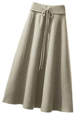 SUIUOI Dam Corduroy Kjol - Lång Manchester A-linje Midikjol Med Hög Midja, Elastisk Midja, Veckad, Ledig, Vintage Elegant Pläd Vinterkjol, Varm