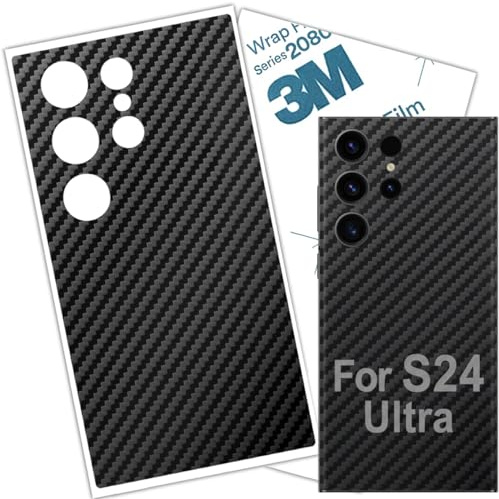 S24 Ultra Skin Wrap 3M Film Protective Back Glass for Galaxy S24 Ultra Skin (Carbon Fiber)
