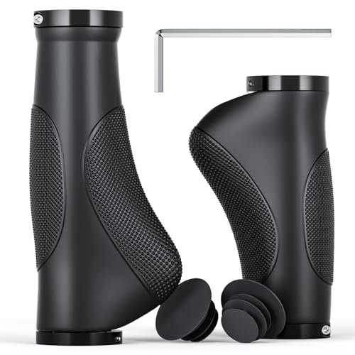 Fahrradgriffe Ergonomisch, Rutschfester Lenkergriffe Fahrrad, Zwei Seiten Lock-On Design Fahrrad Lenker Griffe lenkergriffe für 22,2 mm Y1 (130mm + 93mm | Typ 1)