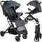 tectake® Poussette compacte 0-36 mois Pliable avec Panier de rangement Dossier inclinable Harnais 5 points Poussette compacte & légère Poussette voyage Accessoires Bébé Nouveau né Enfant Baby stroller