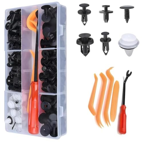 FTXanty 155 Clip di Fissaggio per Auto Rivetti in Plastica Kit Set di Clip in Plastica per Rivestimenti Delle Portiere per il Fissaggio e la Sostituzione dei Paraurti