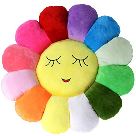 Poitemsis, cuscino da pavimento con girasole, 50,8 cm, morbido cuscino da pavimento per sedie e divani, per la stanza delle ragazze e la cameretta dei bambini, decorazione per la casa