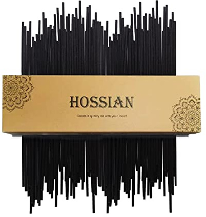 HOSSIAN 50 Pièces Bâtons de Diffuseur de Roseaux, Diffuseur Parfum Bâtons, Bâtons de Rechange pour Diffuseur d'Arôme d'Huile Essentielle pour la Maison (Noir19cm*3.5mm)