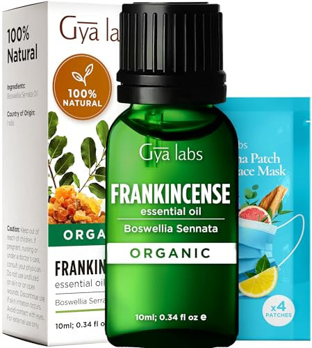 Gya Labs Ätherisches Bio-Weihrauchöl für die Haut - 100% reines und natürliches Bio-Weihrauchöl für Gesicht, Körperkomfort & Diffusor, Aromatherapieöle zur Beruhigung & Entspannung (10ml)