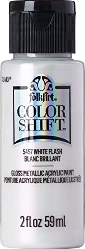 Plaid PE5457 Folk Art Colour Shift Acrylic Paint, White Flash, 2 oz.,5457