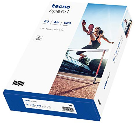 inapa Drucker-/Kopierpapier tecno Speed: 80 g/m², A4, weiß, 500 Blatt - schnell und staufrei drucken