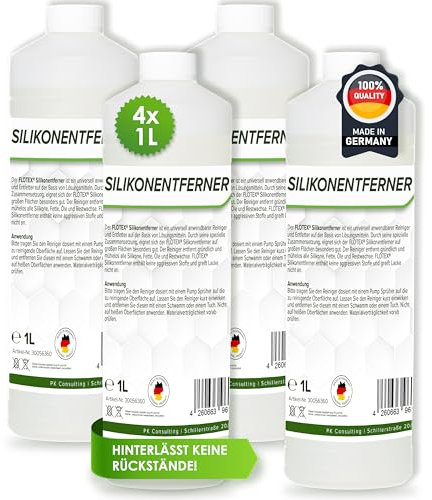 Flotex® - Silikonentferner 4x1l IFT-5060 | Wachsentferner für Autolack | Intensive Reinigung | Der Silikonreiniger entfernt problemlos Öl, Fett & Silikon | Besonders schonend