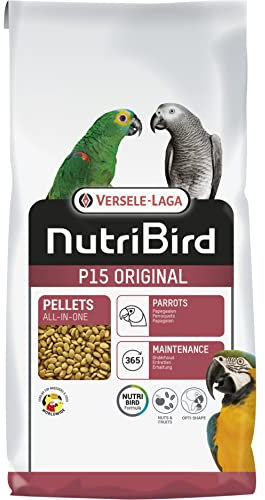 VERSELE-LAGA - NutriBird P15 Original - Extrudierte Pellets - Erhaltungsfutter für Papageien - Einfarbig - 10kg