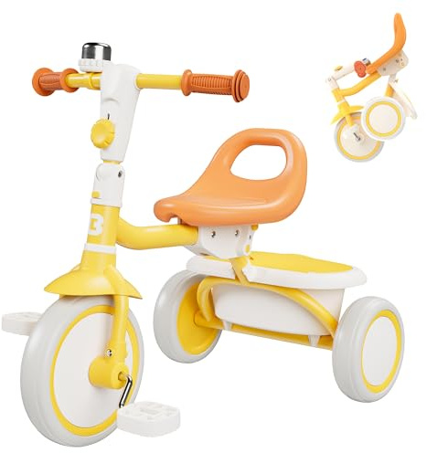 besrey Kids Tricycles Age 18 Month to 5 Years, Toddler Tricycle Kids Trikes Tricycle, Gift Toddler Tricycles for 2-5 Year Olds, Gift & Toys for Boy & Girl, Trikes for Toddlers, Yellow