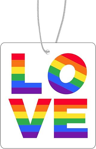 CME.Promo 2 x albero profumato con motivo Love LGBTQ, distributore di profumo auto, deodorante per auto, deodorante, ciondolo profumato auto, set di albero profumato auto