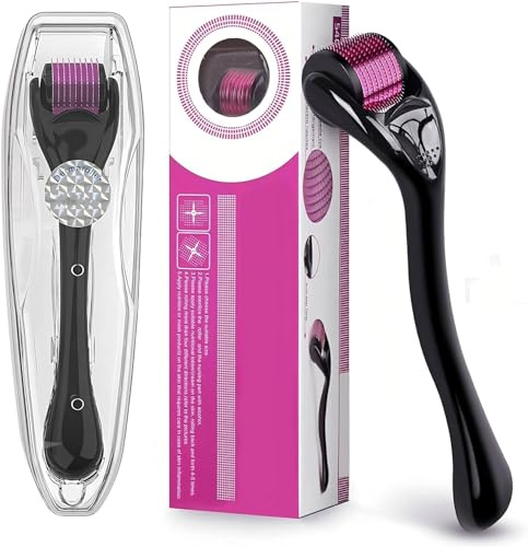 540 Titanium Microneedle Derma Roller,Beard Roller,Stimulate Beard and Hair Growth Roller for Stimulate Hair Growth,Derma Roller for Face Facial Wrinkle Hair Loss Stretch Mark Hair Regrowth(1mm)