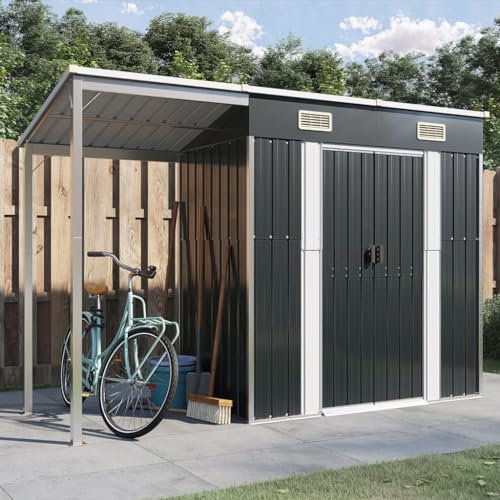 Générique Abri de Jardin avec Toit prolongé Anthracite 277x110,5x181 cm,Maison & Jardin,Pelouses & Jardins,Vie en extérieur,Structures extérieures,Cabanes & abris de Jardin,Anthracite,91.62 LB,364526