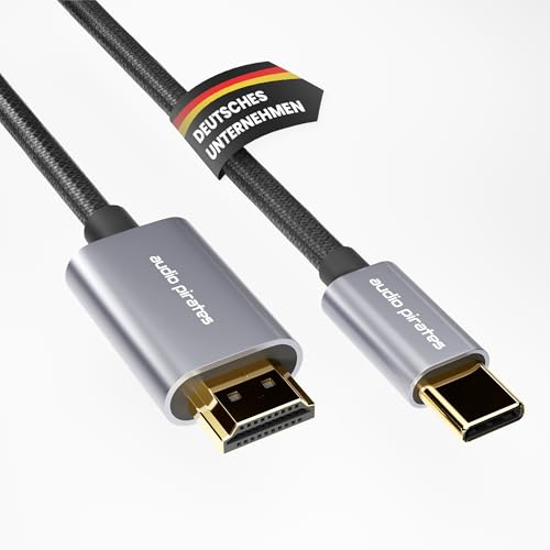 audio pirates USB-C auf HDMI-Kabel 4K@60Hz | Thunderbolt 3/4 kompatibel | USB-C zu HDMI kompatibel mit iPhone 16/15 Pro, MacBook Pro/Air, iPad Pro/Air, Surface (1er pack - 1 Meter)