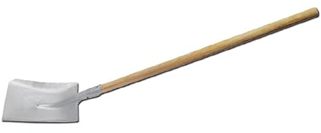 Pala Cuadrada de Acero Inoxidable 418x240mm con Mango de Madera, Ideal para jardinería y Trabajos de excavación.