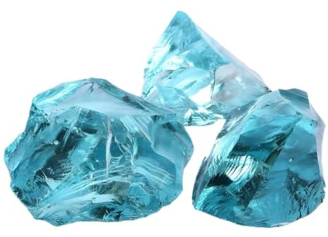 WEITINGKKK La Pietra del Pesce, Ghiaia Artificiale di Cristallo di Vetro Azzurro for Acquario, Decorazione for Interni, Diverse Dimensioni(2-3cm500g)