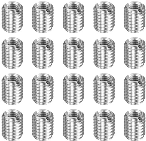 HARFINGTON 20pcs Thread Repair Inserts M8 x 1.25 Male to M5 x 0.8 Female Thread 10mm Long Stainless Steel Reducing Nuts Metric Self Tapping Sleeves Threaded Reducer Industrial Fasteners