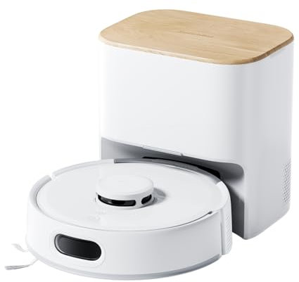 SwitchBot Robot aspirateur K11+ avec serpillère, Puissance d'aspiration 6000 Pa, 90 Jours de récupération de la poussière, vidange Automatique, cartographie Intelligente LDS, Design Fin de 3,6