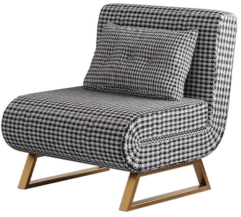 Sovbädd Konvertibel Fåtölj Bäddsoffa Enkel Soffa Fåtölj Konvertibel Bäddsoffa Med 5-läges Justerbart Ryggstöd Och Kudde Armlös Design 70 X 63 X 77 Cm(Multi-colored)