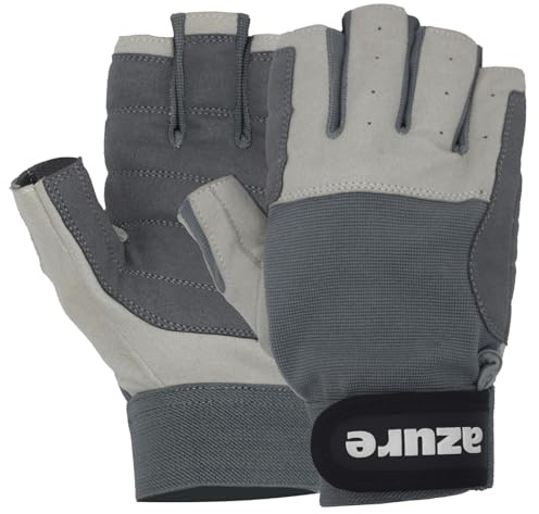 Guanti da vela AMARA di alta qualità, traspiranti, con palmo rinforzato, colore grigio, ideali per sci, equitazione, corsa, escursionismo, pesca, vela, per interni ed esterni, C/F (XS)