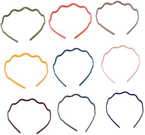 EPIGEIST 10pièces Bandeau Pour Femme Serre-tête Ondulé Simple De Bain Avec Dents Style Mixte Léger Décontracté Quotidien
