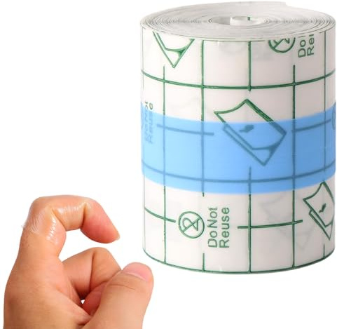 Transparente Impermeable Cinta, Flexible Dedo Nudillo Cinta Claro Film Vendaje Apósito Adhesivo Grietas Manos Protector para Yemas de los Dedos Pulgares Dedo del Pie Ducha Natación (5x500cm)