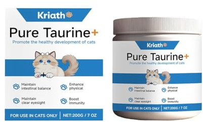 Taurine For Cats, Taurine Powder For Cats, 0.44lb, Supports Feline Heart Health, Immune And Development, System Funct Vision