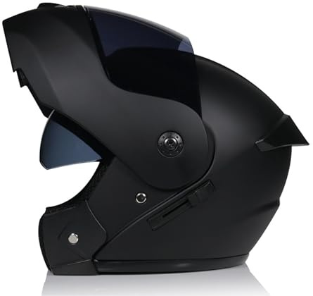 Casco modulare da moto, casco integrale apribile omologato ECE con doppia visiera per scooter, ciclomotori e mountain bike, per adulti, uomini e donne. 1,XL=61-62CM