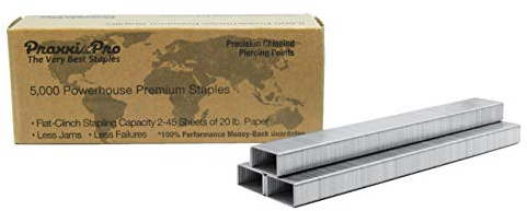 PraxxisPro Powerhouse Premium 26/6 Standard Staples - Full-Strip Chisel Pointed Bulk Staples, Compatible with Standard Staplers, Ideal for Office & Heavy Duty Use (5,000)