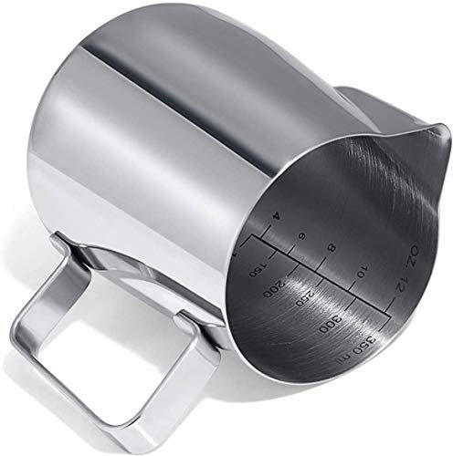 Gwhole 350ml/12oz Bricco da Latte Lattiera per Cappuccino in Acciaio Inox