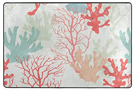 FANTAZIO Zone Rugs Superbe Corail Droites Tapis Gripper pour Les Coins et Edge Idéal Tapis Bouchon pour Cuisine/Salle de Bain, Polyester, 1, 36 x 24 inch