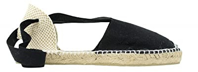 ALPARGATUS - Alpargata Valenciana Plana de Lona y Suela de Yute (Calzado Fabricado a Mano en España) (Negro, Numeric_38)