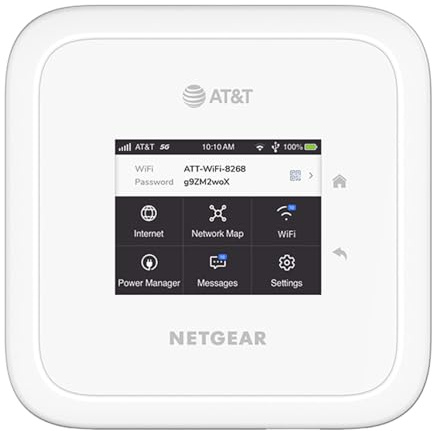 NETGEAR Nighthawk M6 5G WiFi 6 Mobile Hotspot Router (MR6110) – Blazing Fast Wireless Hotspot Router, Unlocked, Certified with AT&T - White (Renewed)