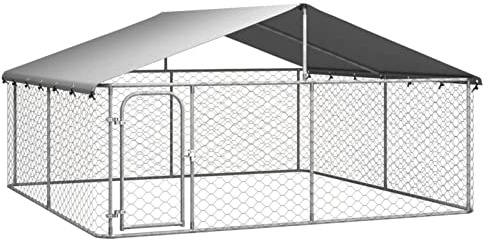 ZHOUMIN Chenil d'extérieur avec Toit pour Chiens 300x300x150 cm,Chenil d'extérieur pour Chiens,Niche pour Chien Exterieur,Cage Chien,Chenil pour Chien