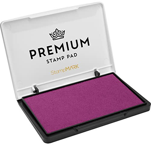 StampMark Premium stämpeldyna, medelstorlek, 7,6 cm x 10 cm – för traditionella gummistämplar – filtdyna, magenta, lila färg