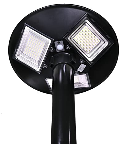 Jandei - Farola Solar LED 1500 Lúmenes, para Exterior IP65, Batería 12.000 mAH, Mando Incluidos, Sensor de Movimiento 6-8m, Iluminación Blanco Neutr 4200K, Parque, Jardín, Patio, Calles
