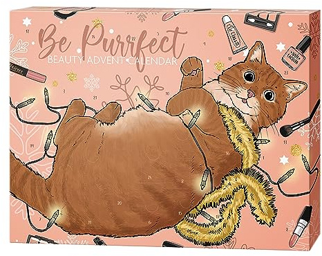 Be Purrr'fect Beauty Adventskalender 2023 - Make-Up und Geschenkset, 24 wunderbare Beauty Überraschungen für den perfekten Look, niedliches Geschenk für Frauen und Katzenliebhaber