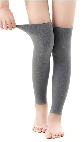 ITODA Kniewärmer Winter Beinstulpen Warm Gefüttert Beinwärmer Damen Herren Kniebandage Elastisch rutschfest Knieschoner Lang Dünn Knieprotektor Thermo Winddicht Kniestulpe für Tanzen Yoga Schlafen L