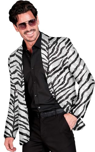 W WIDMANN MILANO Party Fashion - Giacca da Uomo con Paillettes, Blazer Disco Anni '70, Giacca da Completo per Festival e Carnevale