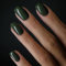 Ceboic 24Pcs French Press on Nails Kurz, Eckig Nägel Zum Aufkleben Einfarbig Acrylic Kunstnägel Fake Nails, Natürliche Fingernägel Künstliche Nägel für Frauen Mädchen DIY Nail Art (Dunkel Grün)