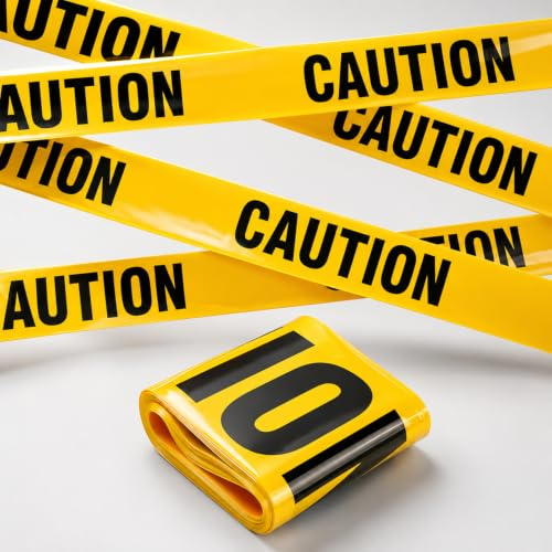 CARGEN Nastro Segnaletico Nero e Giallo CAUTION 20m, Nastro di Avvertimento Halloween Scena Crimine Non Adesivo,Decorazioni per Feste di Compleanno Props per Scene del Crimine